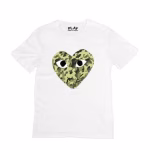 Comme des Garçons Heart Camo Tee with camouflage heart design on cotton fabric
