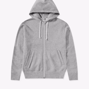 Play CDG Unisex Reverse Red Heart Zip Hoodie Grey 2