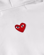 Play CDG Unisex Reverse Red Heart Zip Hoodie White 3