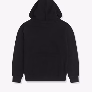 CDG White Printed Logo Hoodie Black 2
