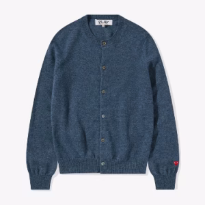 CDG Women Lambswool Navy Cardigan