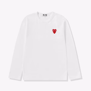 Play Double Red Heart Longsleeve – White