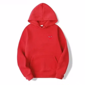 Comme Des Garcons Small Red Heart Hoodie (Red)