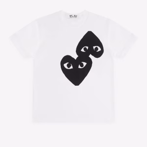 CDG Play - Double Heart T-Shirt - (White)