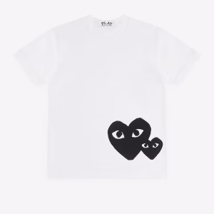 Play - Double Heart T-Shirt - (White)