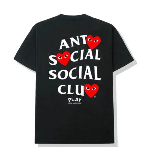 comme des garcons anti social club tee black