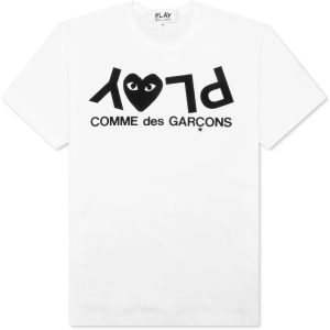 Comme-des-Garcons-PLAY-Inverted-Text-T-shirt-White
