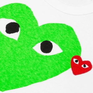 Comme-des-Garcons-PLAY-Red-Emblem-Heart-T-shirt-White-Green-2