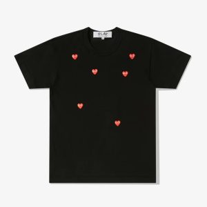 Play-Multi-Red-Heart-Logo-T-Shirt-Black