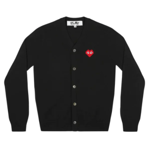 PLAY MEN’S CARDIGAN INVADER EMBLEM BLACK