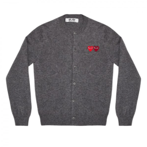 PLAY WOMENS CARDIGAN WITH DOUBLE EMBLEMS GREY