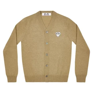Play Men’s Cardigan White Heart Natural Series Camel
